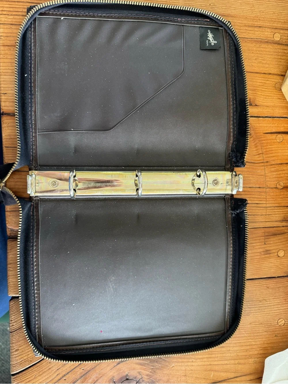Leather Zippered Travel Organizer - Brown Hazel USA